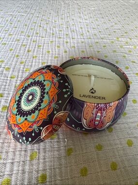 Lavender Scented Decorative Tin Candle - Purple